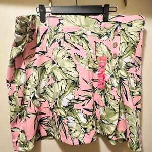 Jones New York Pink Tropical Print Skort